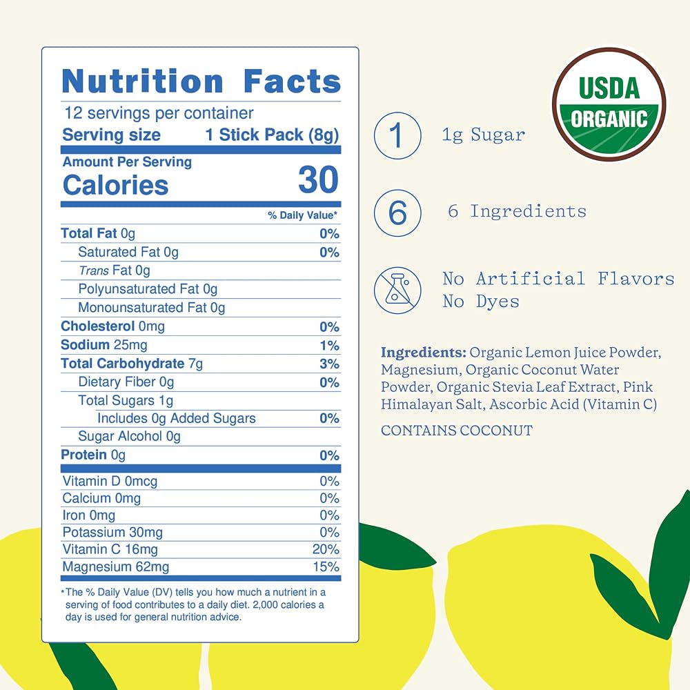 GOODONYA Organic Hydration Electrolyte Drink Mix - 12 Stick Packs - image 6