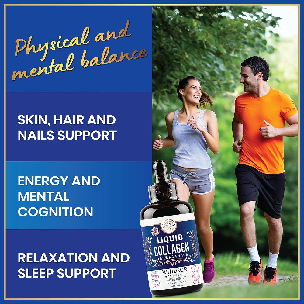 Windsor Botanicals Liquid Collagen with Ashwagandha - 100,000 mcg - 2oz - image 4