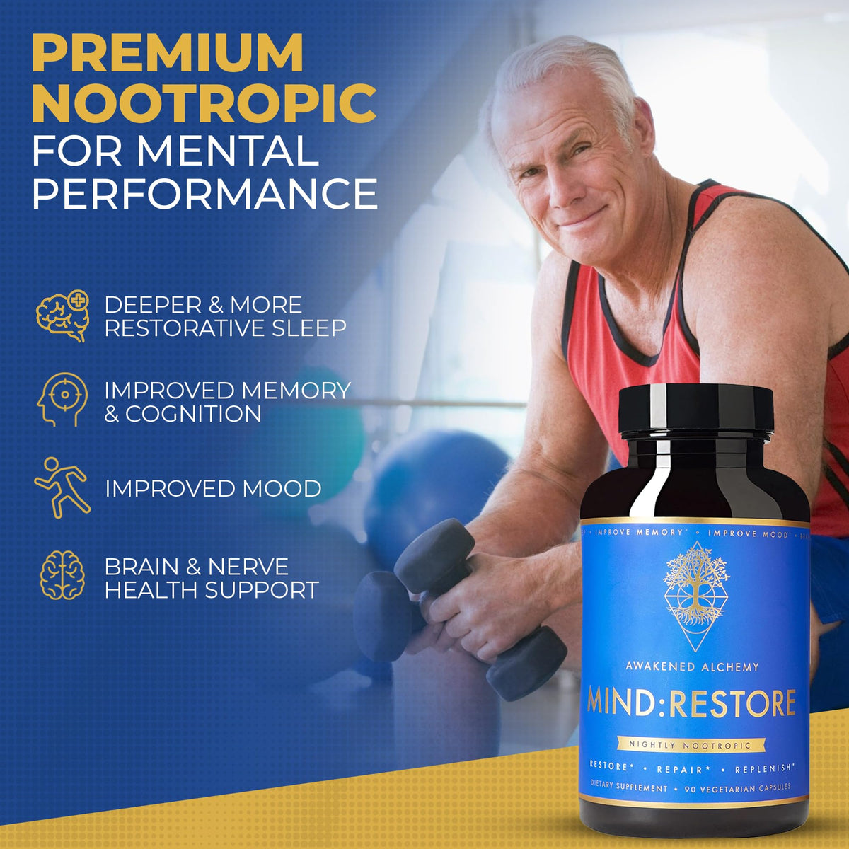 Awakened Alchemy MIND:RESTORE Nighttime Nootropic - 90 Capsules - image 3