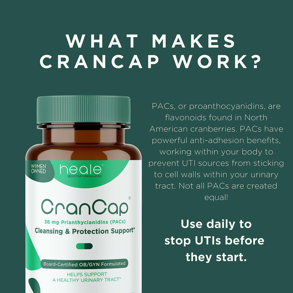 CranCap Cranberry Pills Urinary Tract Support - 30 Capsules - image 4