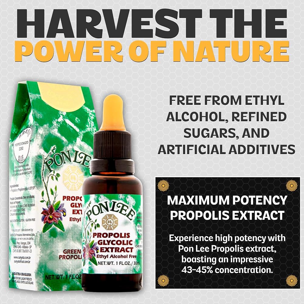 PONLEE Brazil Green Bee Propolis Extract Alcohol-Free - 3 Pack - image 4