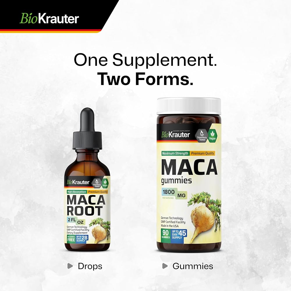 BIO KRAUTER Maca Root Liquid Drops for Active Lifestyle - 2 Fl Oz - image 8