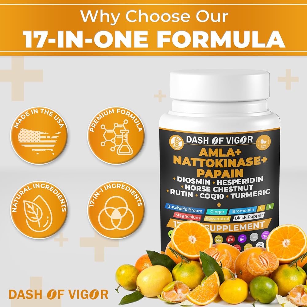 Dash of Vigor 17-in-1 Supplement with CoQ10 & Turmeric - 60 Capsules - image 3