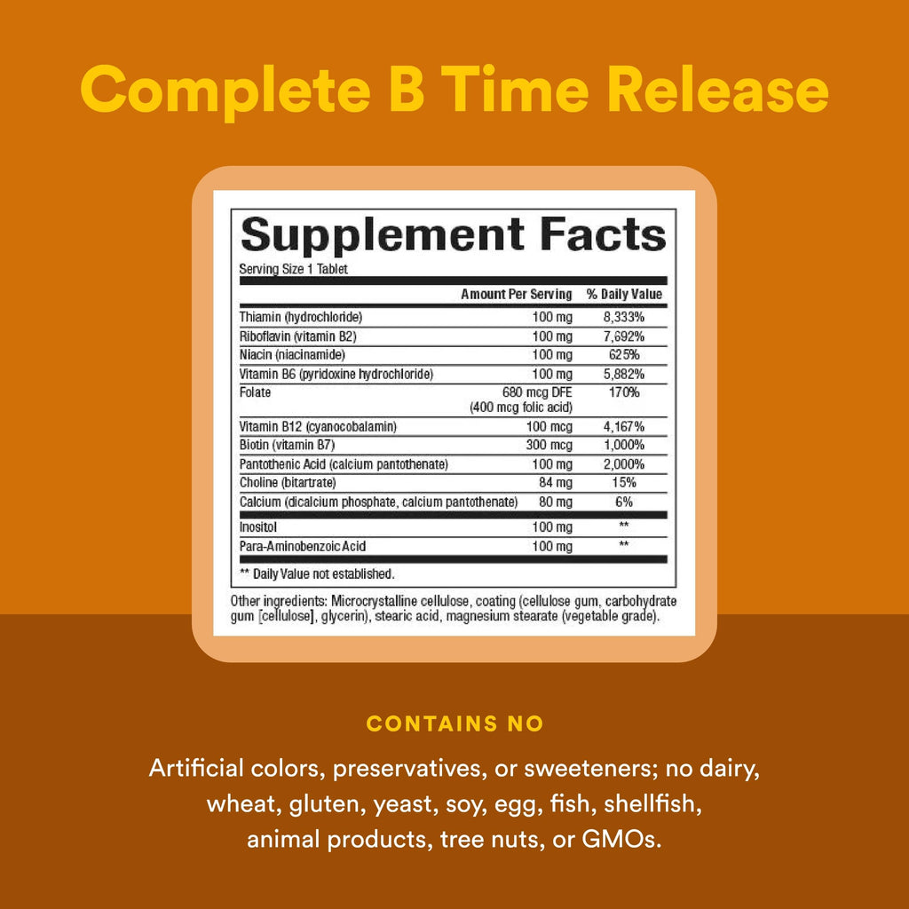 Natural Factors Complete B 100 mg Time Release - 90 Tablets - image 4