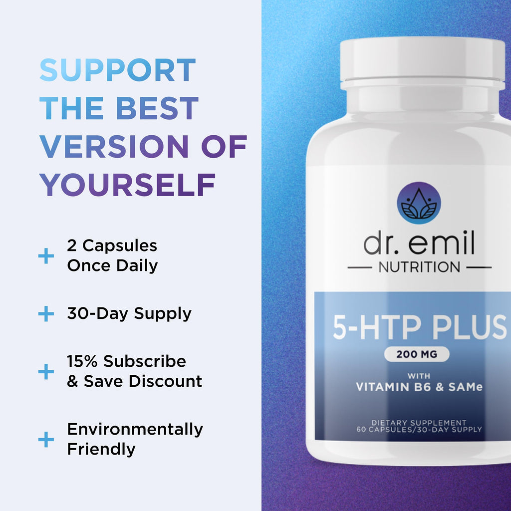 Dr. Emil 5-HTP Plus 200mg Mood & Sleep Support - 60 Capsules - image 6