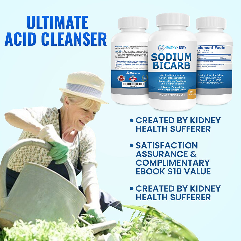 Kidney Restore Sodium Bicarbonate 650mg Delayed Release - 120 Capsules - image 5