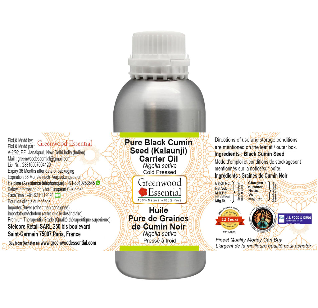 Greenwood Essential Pure Black Cumin Seed Carrier Oil - 630ml - image 2