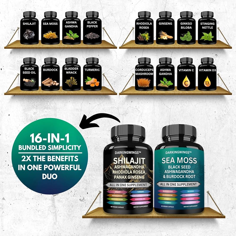 Darkingwings Shilajit and Sea Moss Combo - 120 Capsules - image 4