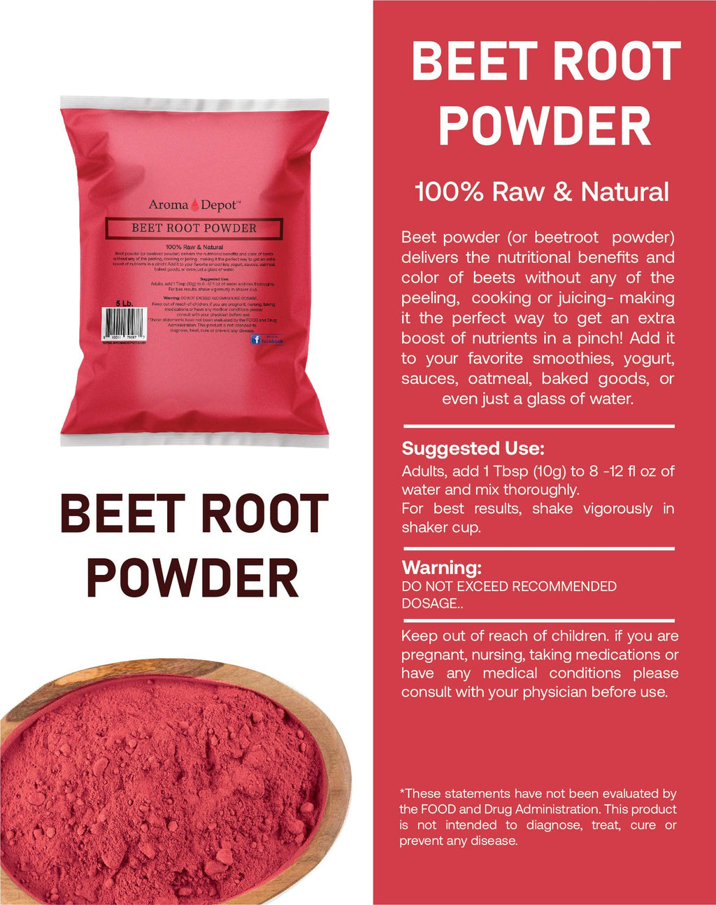 Aroma Depot Beet Root Powder - 4oz - image 4