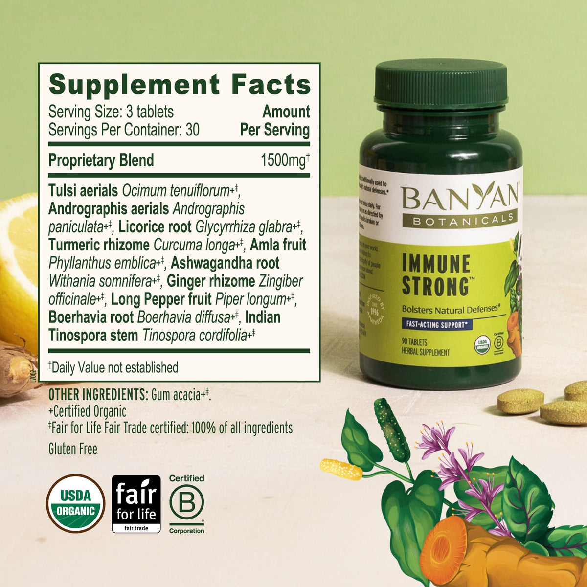 Banyan Botanicals Organic Immune Strong Tablets - 90 Count - image 5