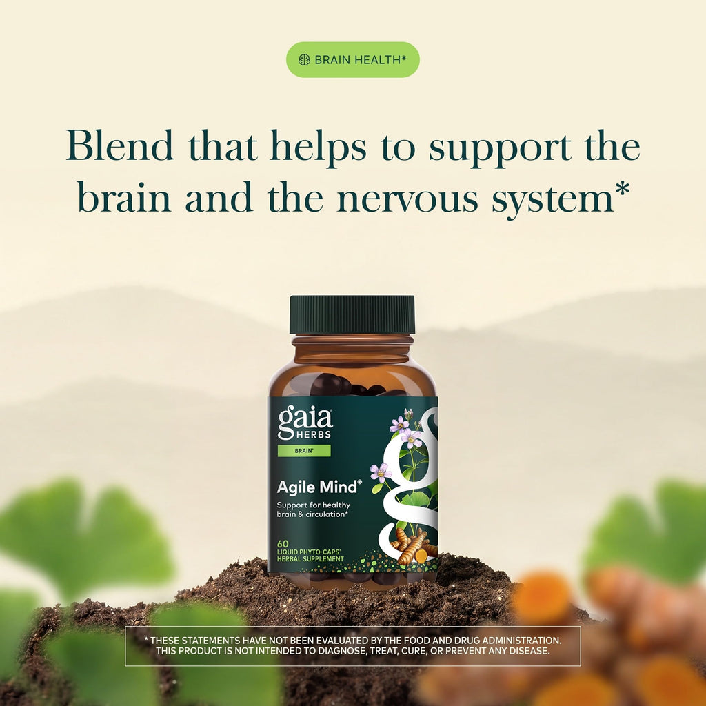 Gaia Herbs Agile Mind Brain Support - 60 Vegan Capsules - image 3