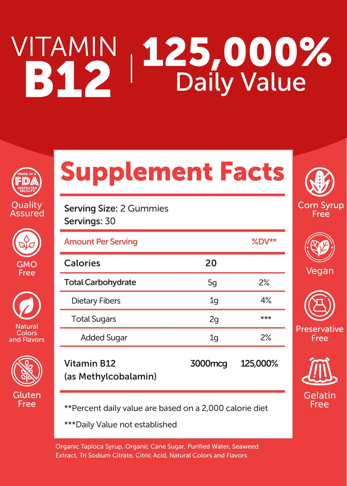 Lunakai Vitamin B12 Gummies 3000mcg for Adults - 60 Count - image 5