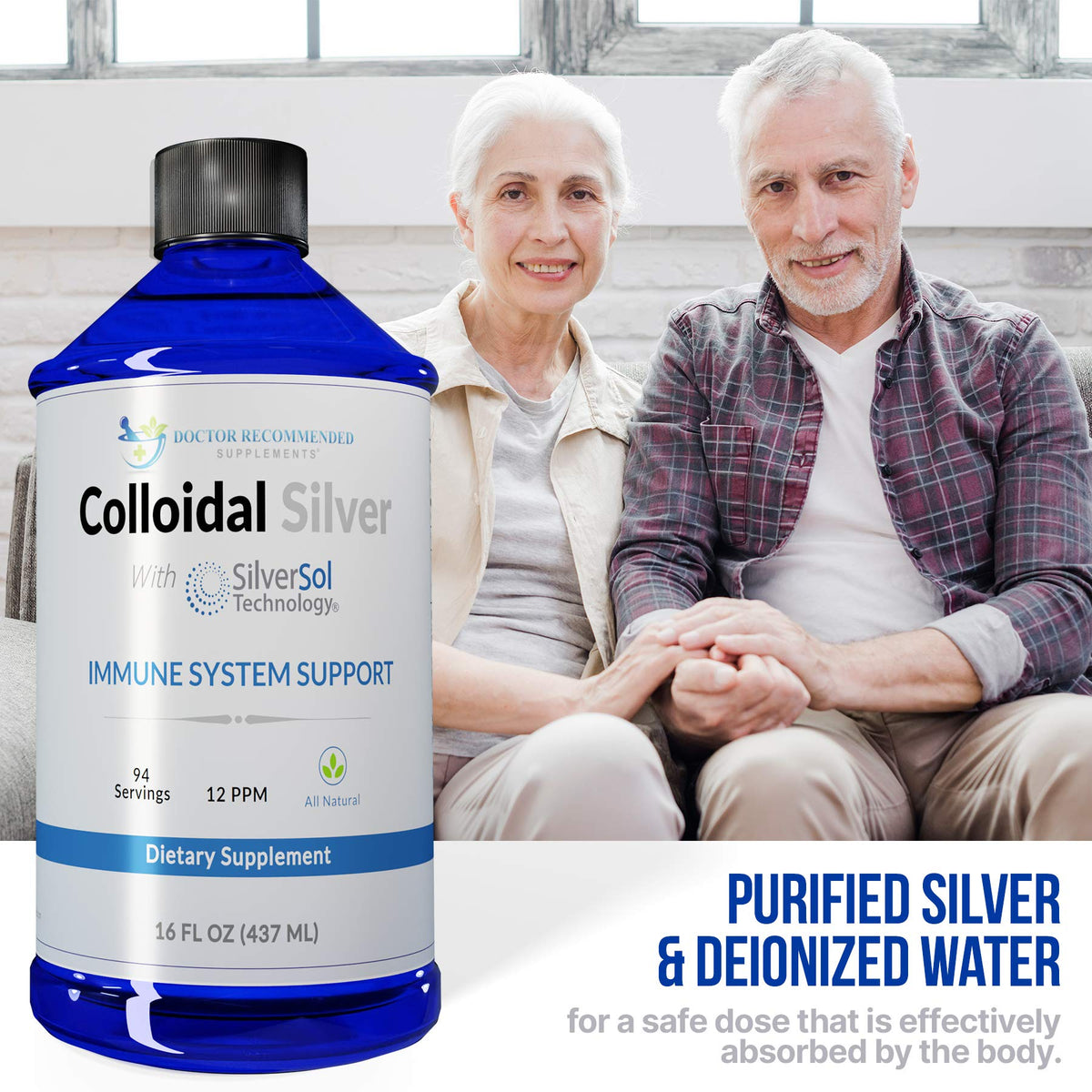 DOCTOR RECOMMENDED SUPPLEMENTS Colloidal Silver Liquid - 12 PPM