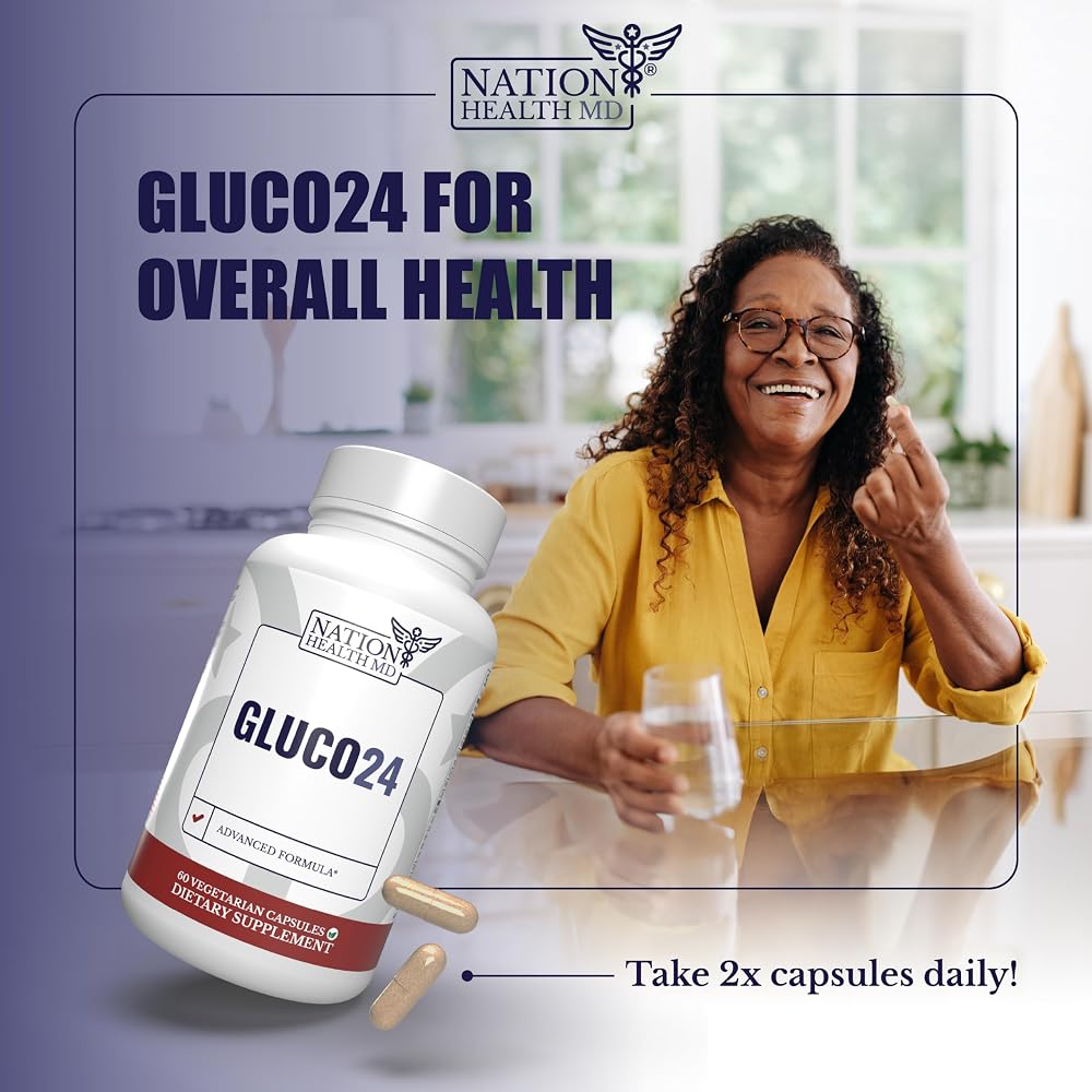 NATION HEALTH MD Gluco24 Supplement with Berberine - 60 Capsules - image 6
