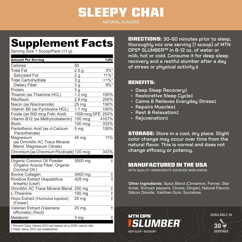 MTN OPS Slumber Sleep Aid for Muscle Recovery & Deep Sleep Support