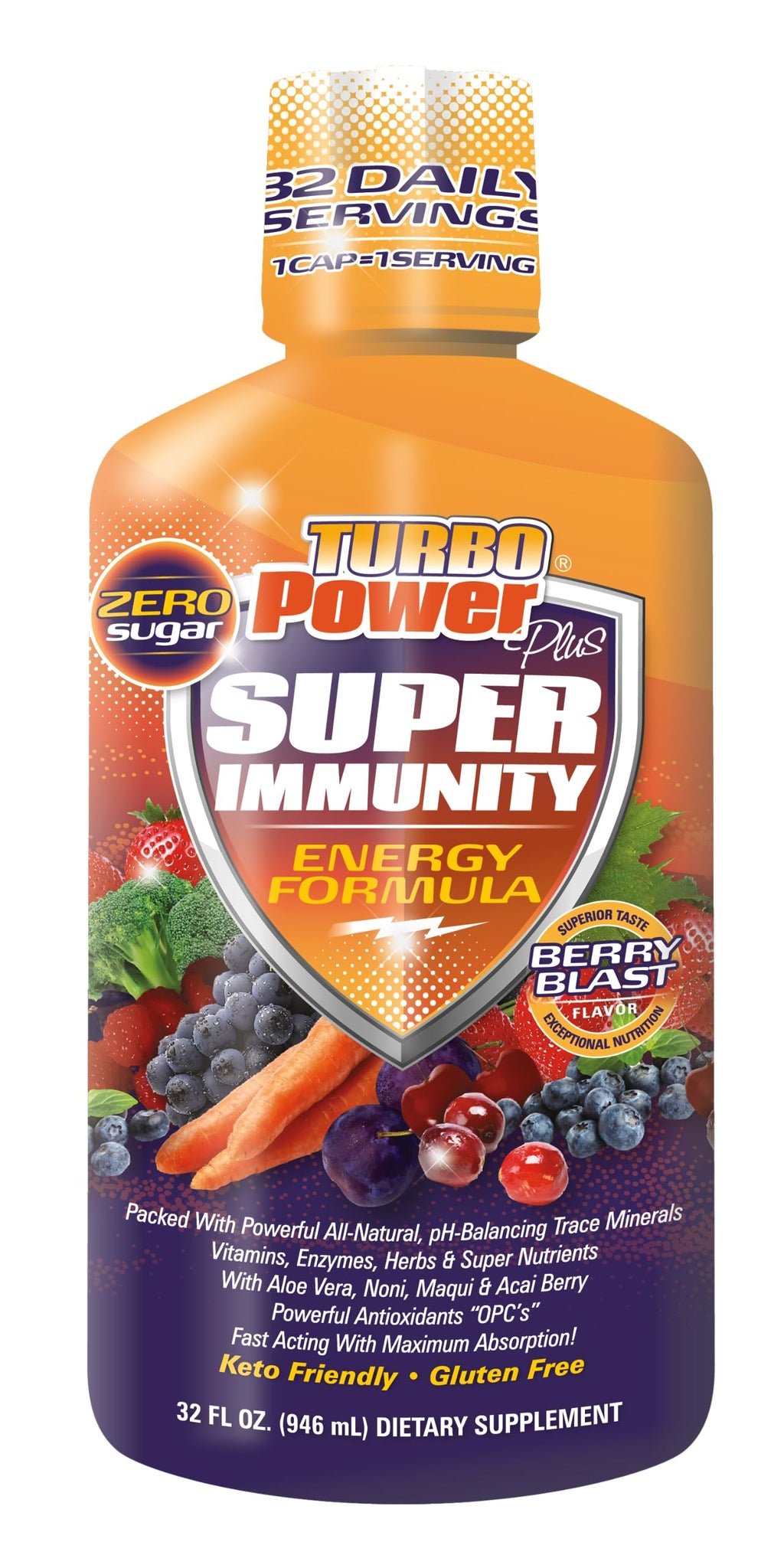 Turbo Power Liquid Vitamin Multivitamin with 47 Nutrients - 32 Fl Oz