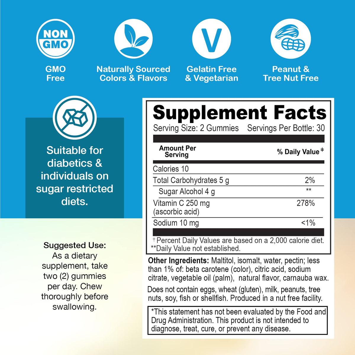 YUM-V'S Sugar Free Vitamin C Gummies 250 mg - 60 Count - image 3