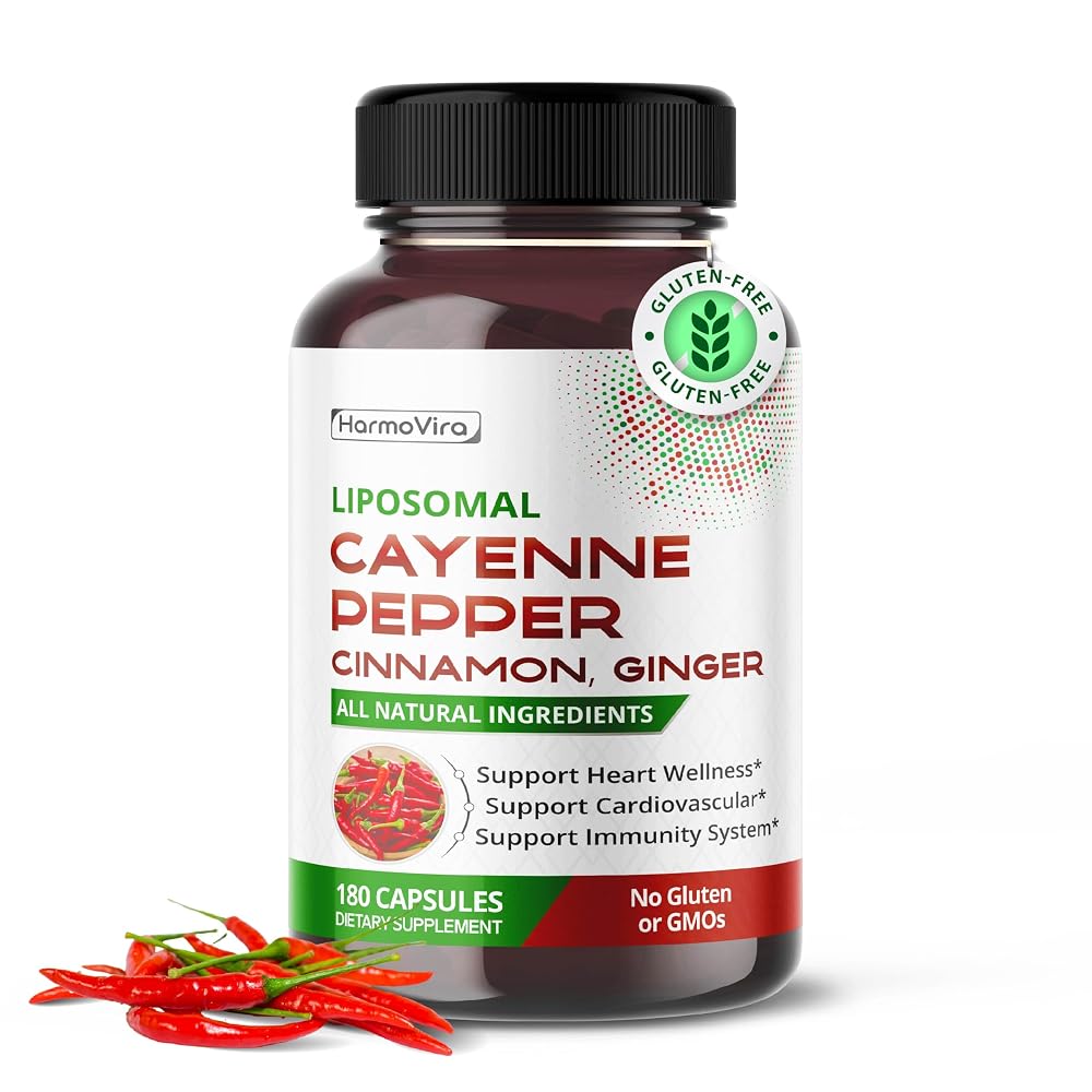 HarmoVira Liposomal Cayenne Pepper 11-in-1 Heart Wellness - 180 Capsules