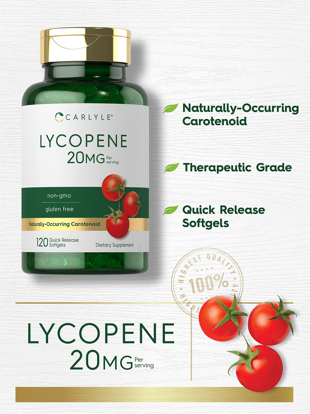 Carlyle Lycopene 20mg - 120 Softgels - image 3