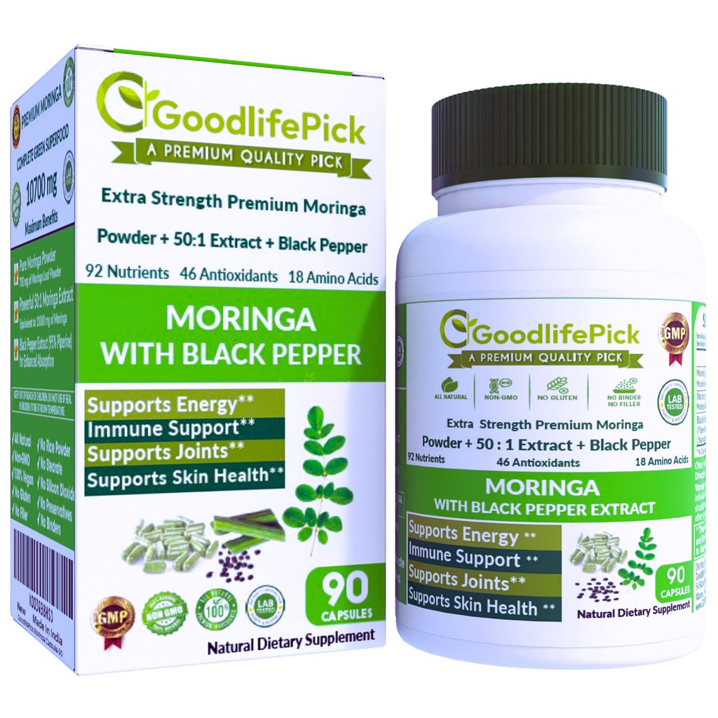 GoodlifePick Premium Moringa Capsules with Black Pepper
