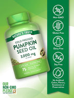 Nature's Truth Pumpkin Seed Oil 3000mg - 75 Softgels - image 3