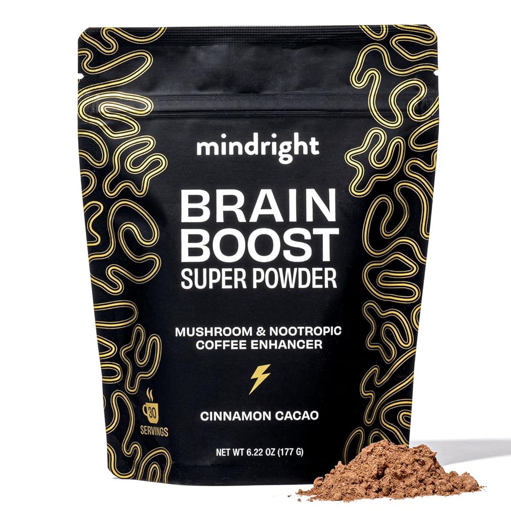mindright Brain Boost Mushroom Coffee Enhancer Powder - 30 Servings
