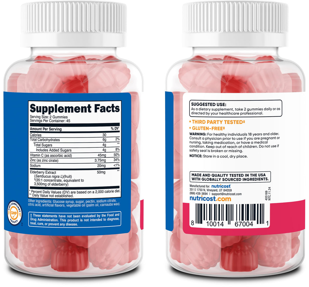 Nutricost Elderberry Extract Gummies - 90 Gummies - image 6