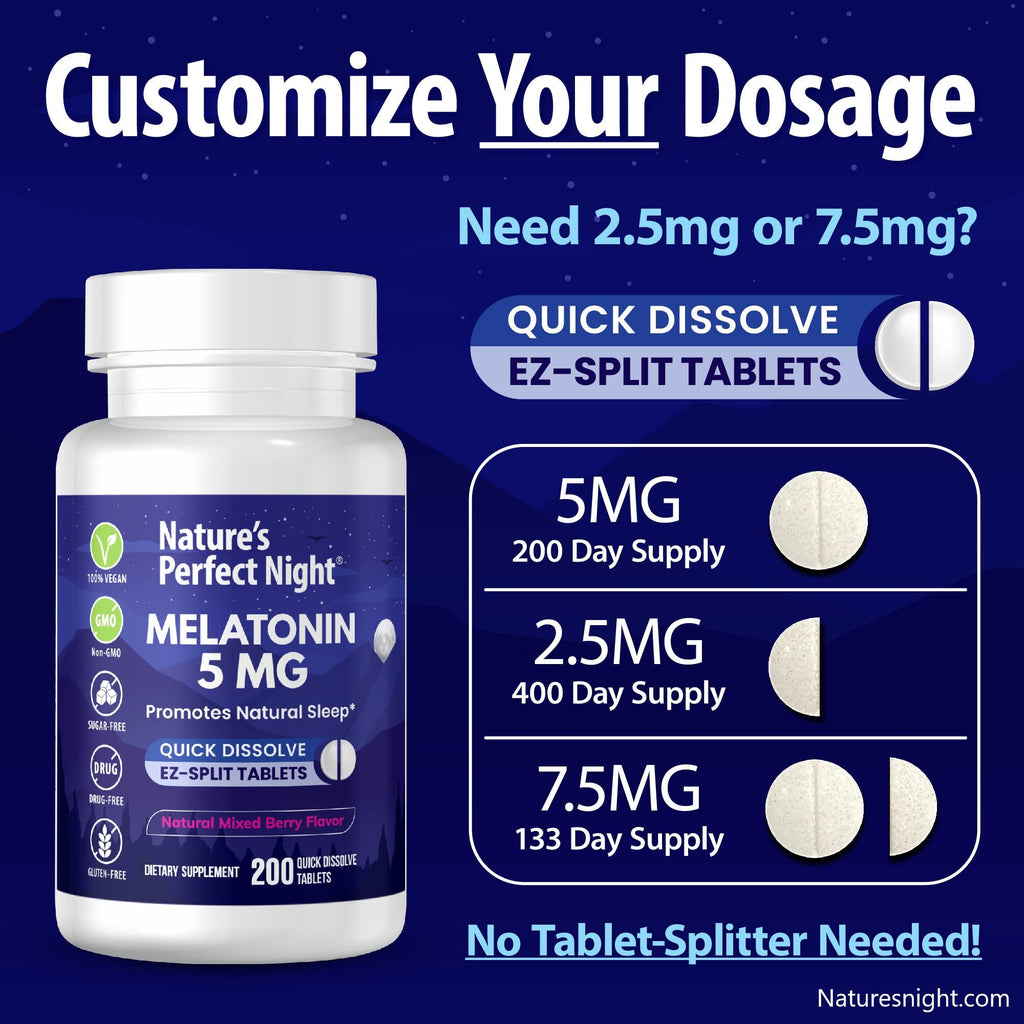 Nature's Perfect Night Melatonin 5mg Quick Dissolve Tablets - 200 Count - image 5