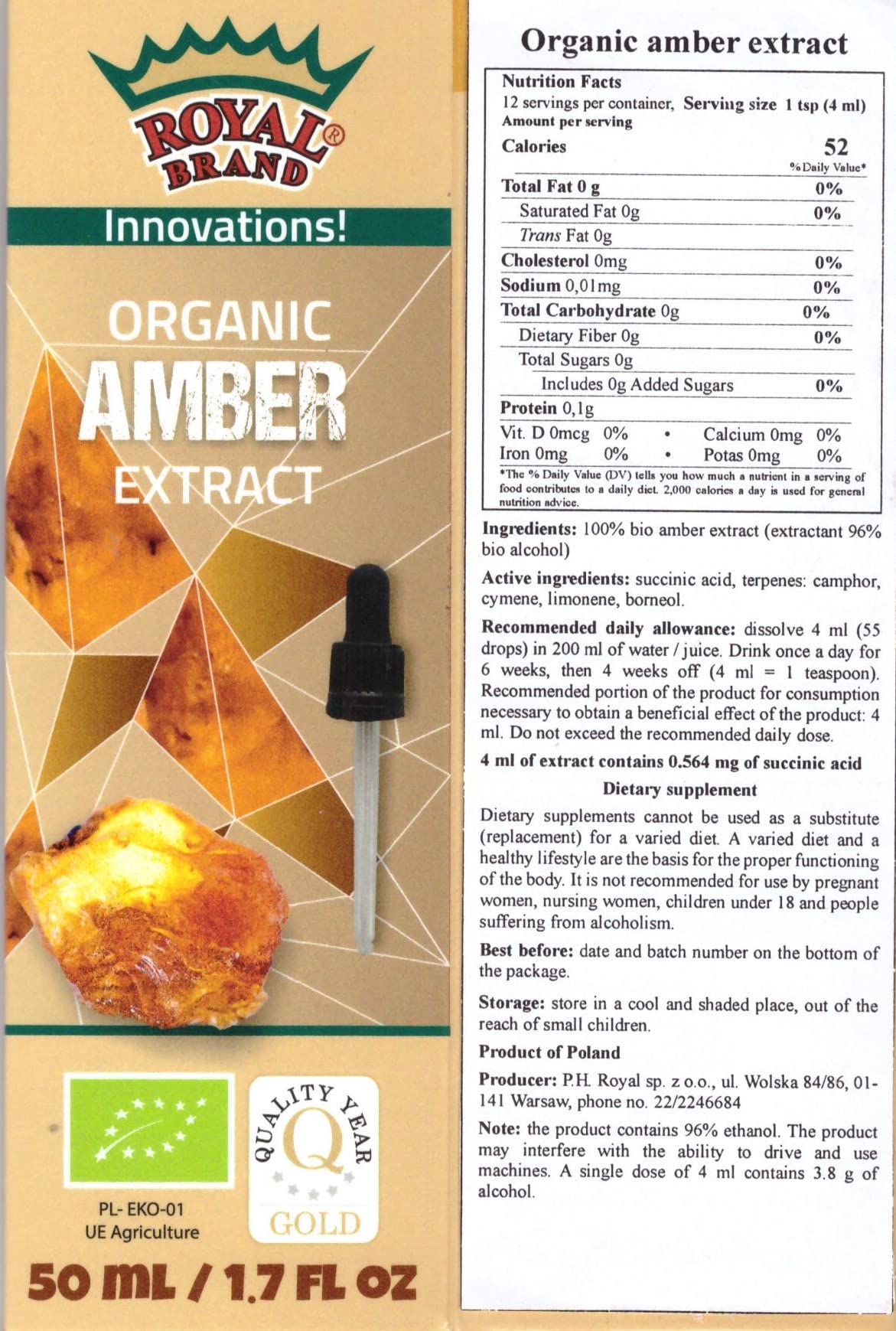 Royal Brand Brain and Memory Drops Baltic Amber Extract - 50 ml - image 7