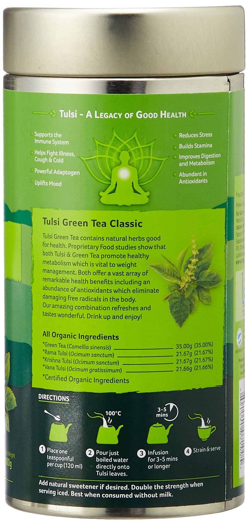 Organic India Tulsi Green Tea - 100 g - image 4