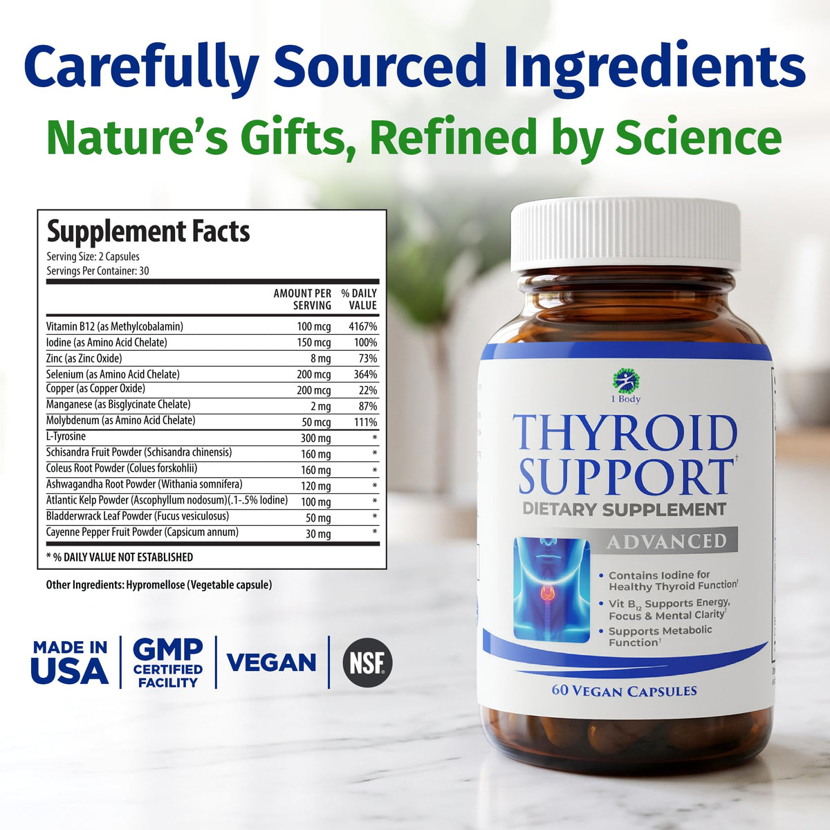 1 Body Thyroid Support Supplement