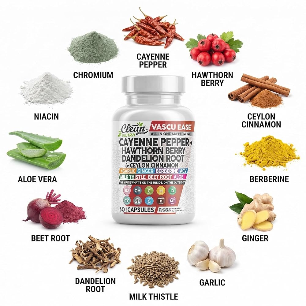 Clean Nutraceuticals Cayenne Pepper Capsules with Hawthorn Berry - 60 Count - image 3