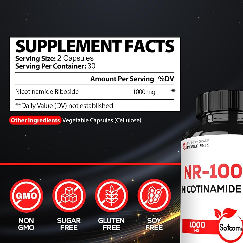 Satoomi NAD Nicotinamide Riboside NR 1000mg - 60 Capsules - image 2
