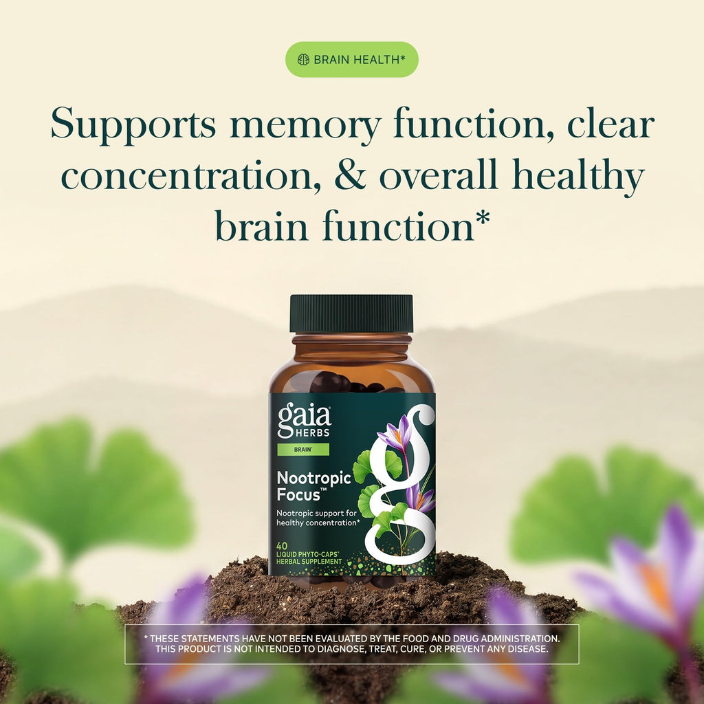 Gaia Herbs Nootropic Focus Herbal Supplement - 40 Vegan Capsules - image 3