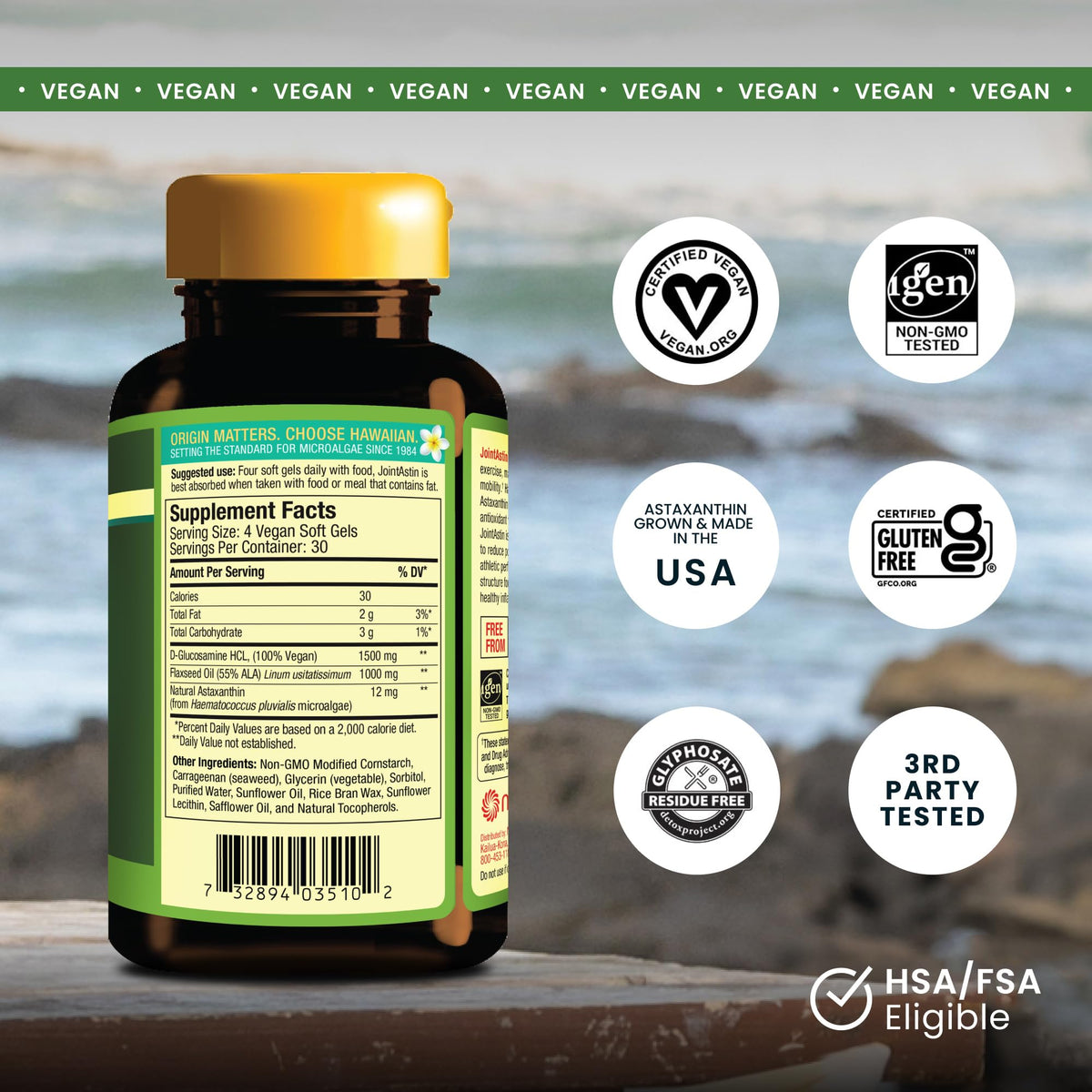 Nutrex Hawaii JointAstin Hawaiian Astaxanthin 12mg - 120 Softgels - image 2