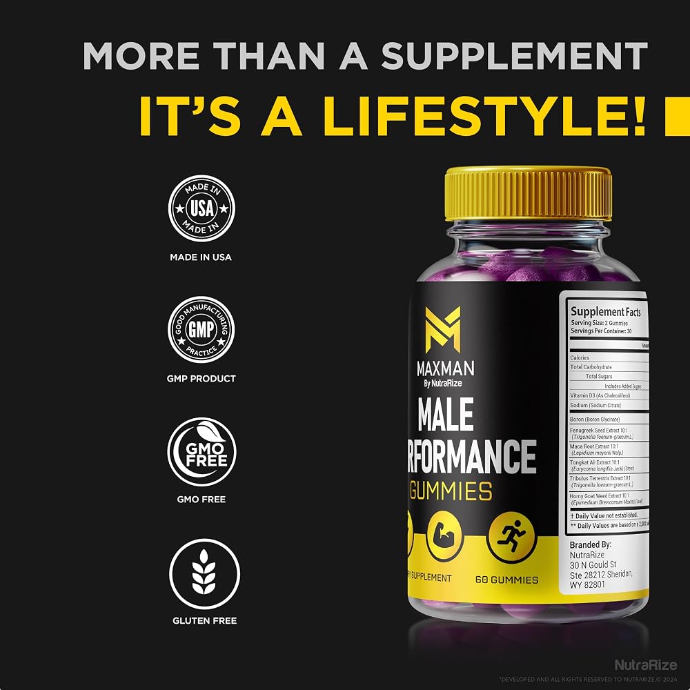 NutraRize MaxMen Male Gummies for Stamina & Drive - 120 Gummies - image 7