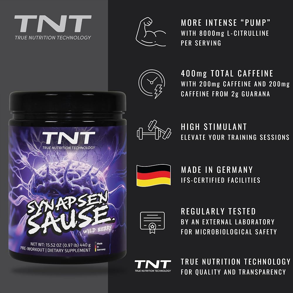 True Nutrition Technology TNT Synapsensause Pre-Workout Powder Wild Berry - image 4