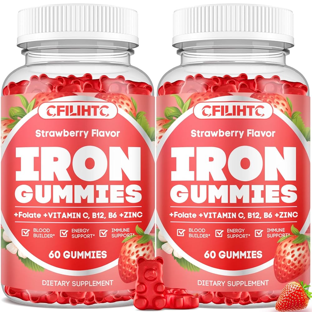 CFILIHTC Iron Gummies for Women & Men - Iron Supplement with Vitamin