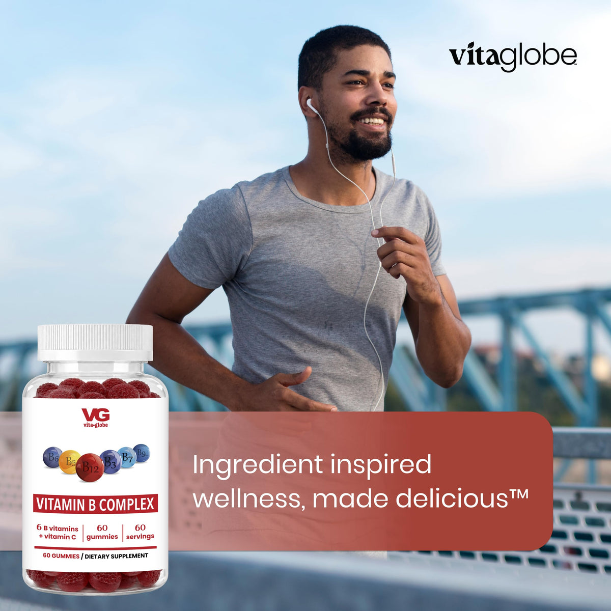VITA GLOBE B Complex Gummies 5000mcg Energy Support - 120 Gummies - image 6