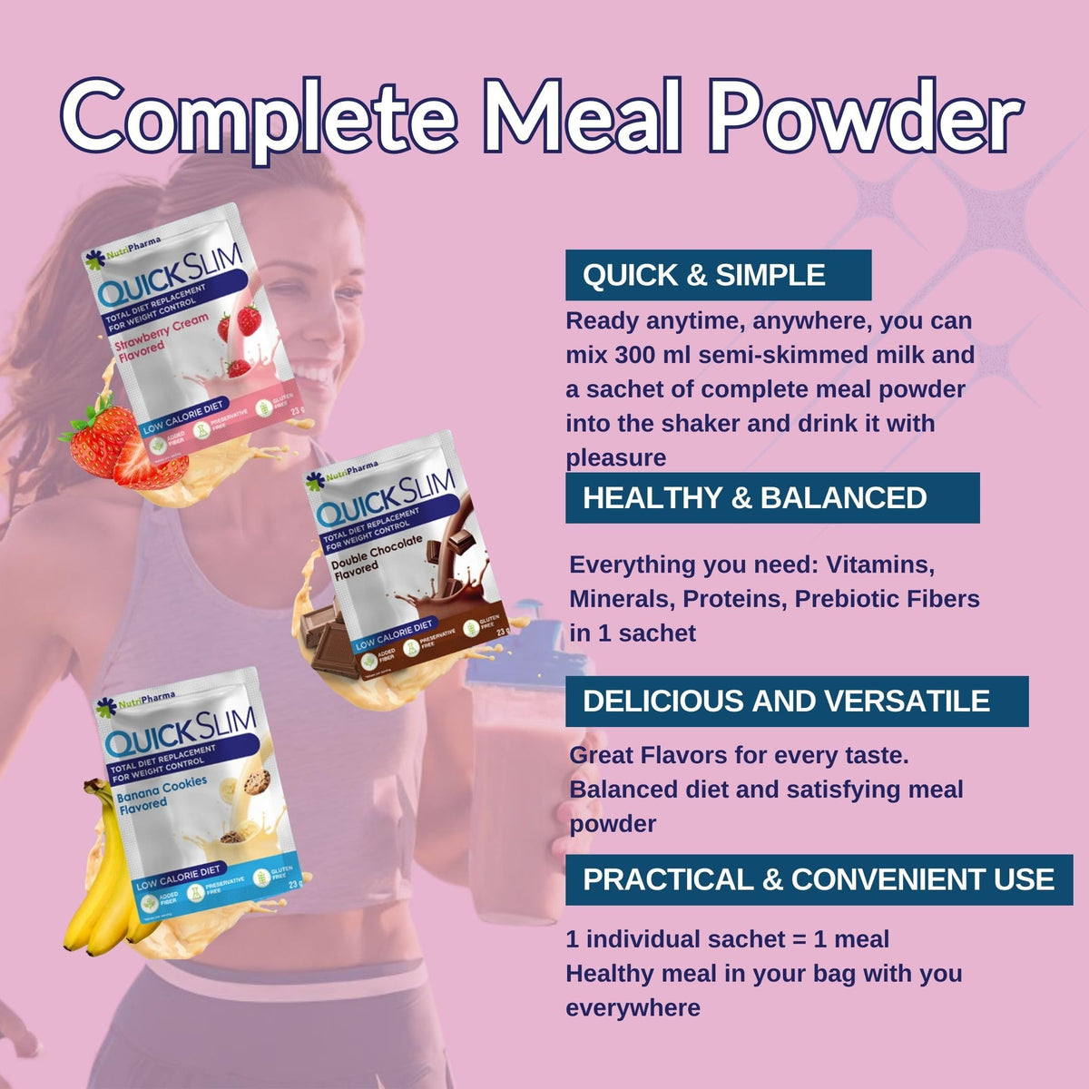 NUTRIPHARMA Quick Slim Quick Slim Meal Replacement Shakes for Weight