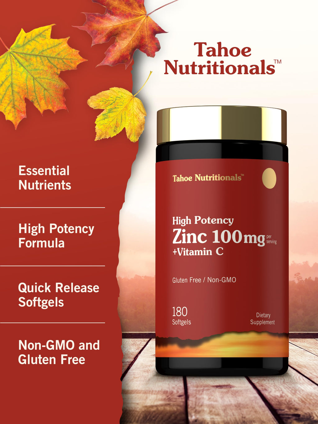 Carlyle Zinc Supplement 100mg with Vitamin C - 180 Softgels - image 4