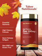 Carlyle Zinc Supplement 100mg with Vitamin C - 180 Softgels - image 4