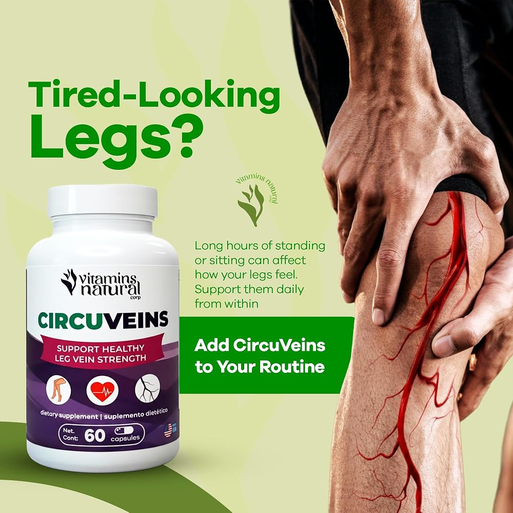 VITAMINS NATURAL CORP CircuVeins Leg and Vein Support - 60 Capsules - image 6