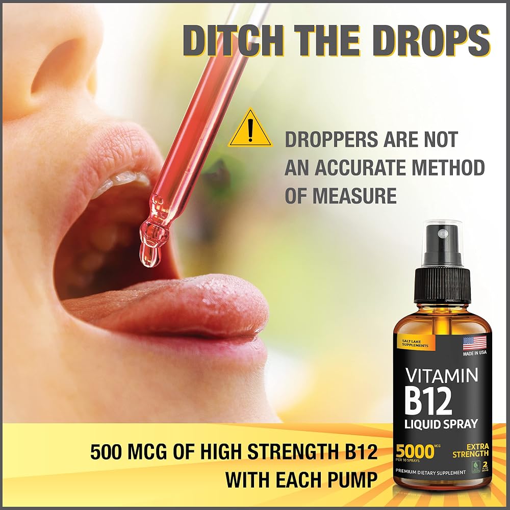 Salt Lake Supplements Liquid B12 Spray 5000 mcg Methylcobalamin - 2 Pack - image 9
