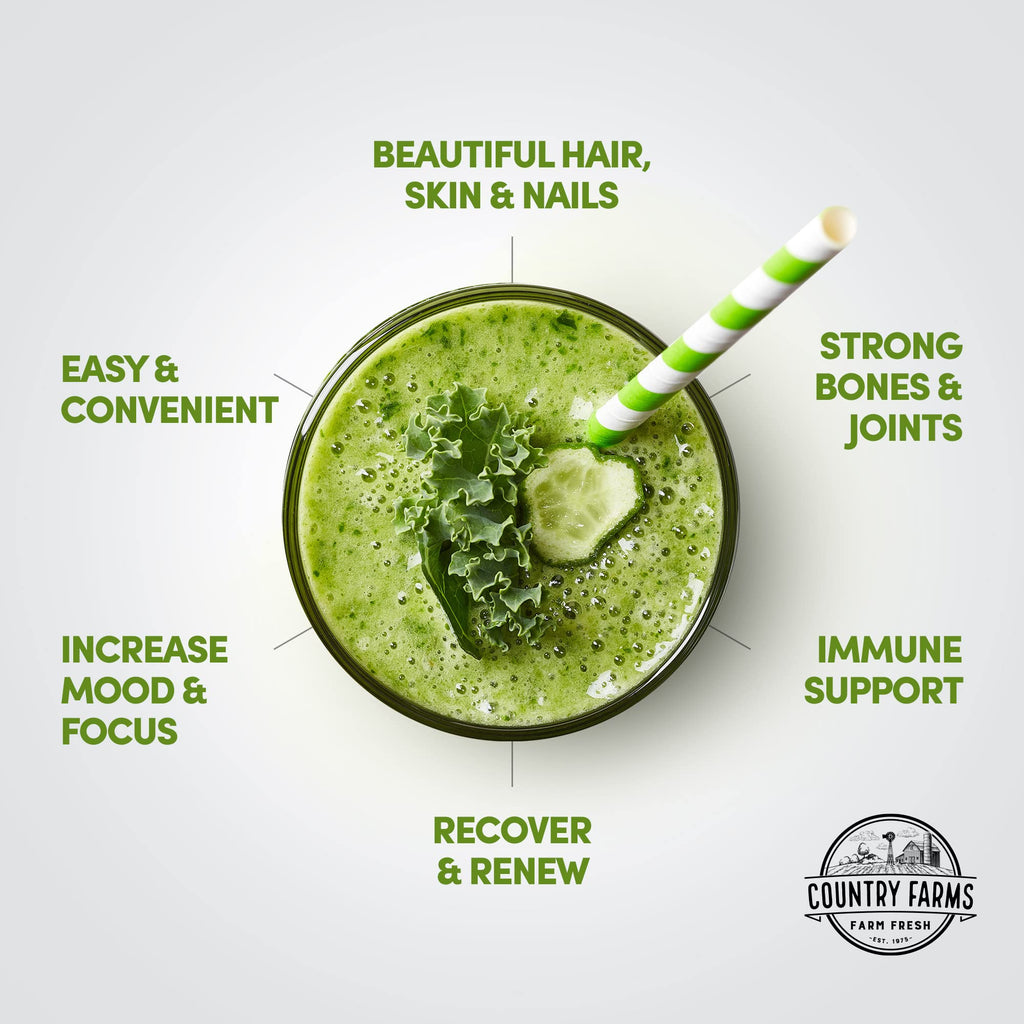 Country Farms Collagen Peptides Powder with Greens - 10.6 oz - image 3
