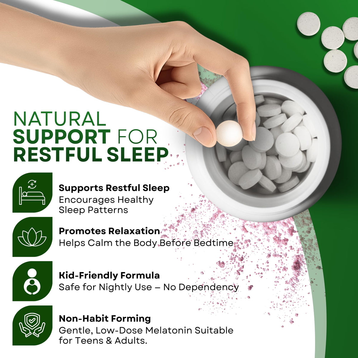 Landau Melatonin 0.3mg Meltaway Tablets for Sleep - 100 Tablets - image 4