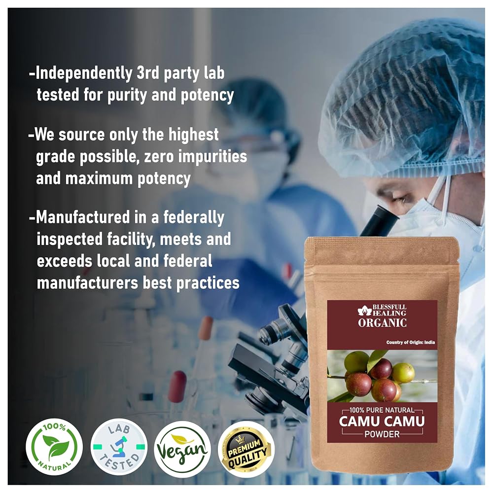 Blessfull Healing Organic Camu Camu Powder 100% Pure Natural 200 Gram