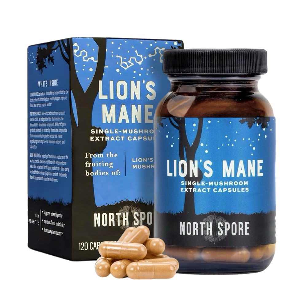 North Spore Organic Lion's Mane Mushroom Extract - 120 Capsules