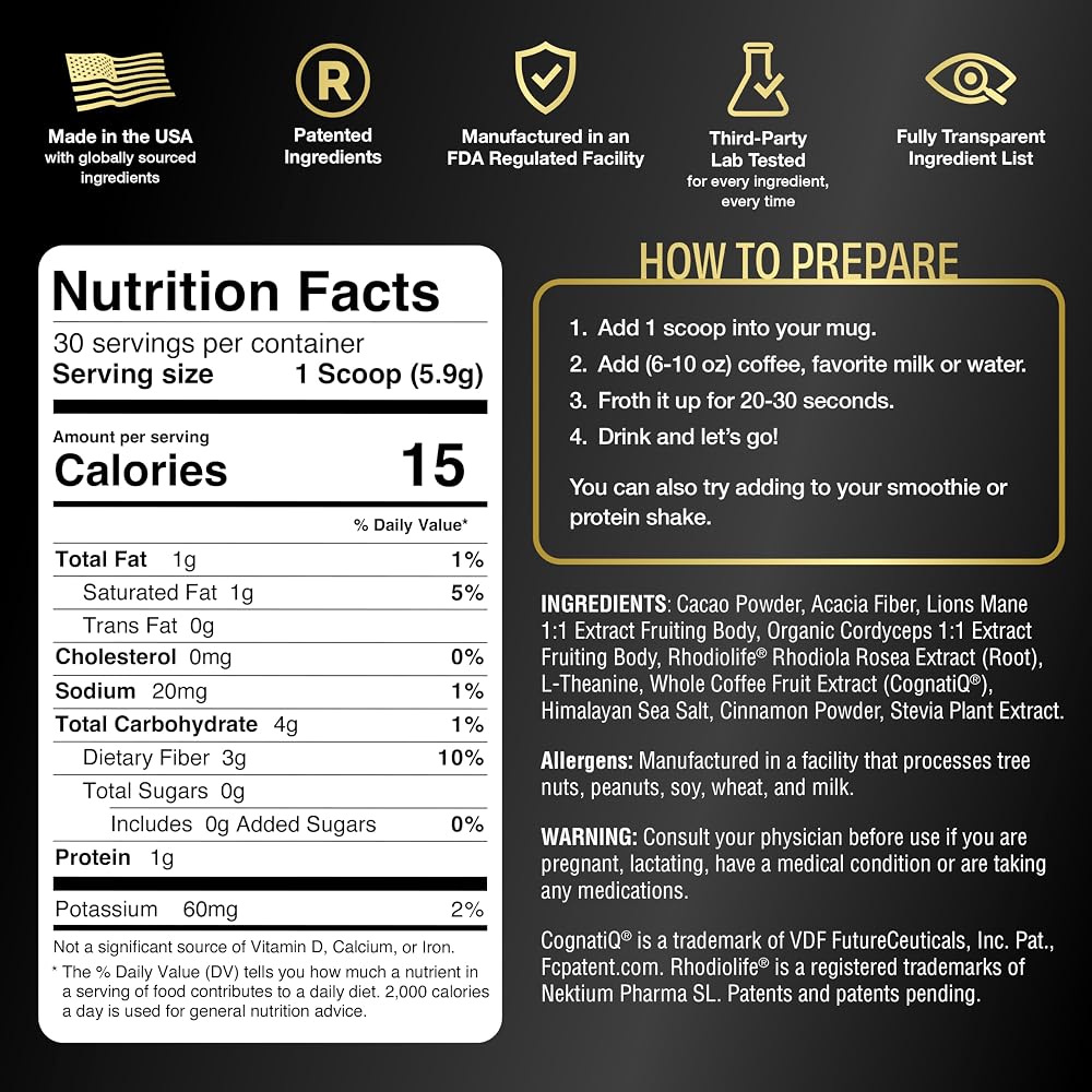 mindright Brain Boost Mushroom Coffee Enhancer Powder - 30 Servings - image 2