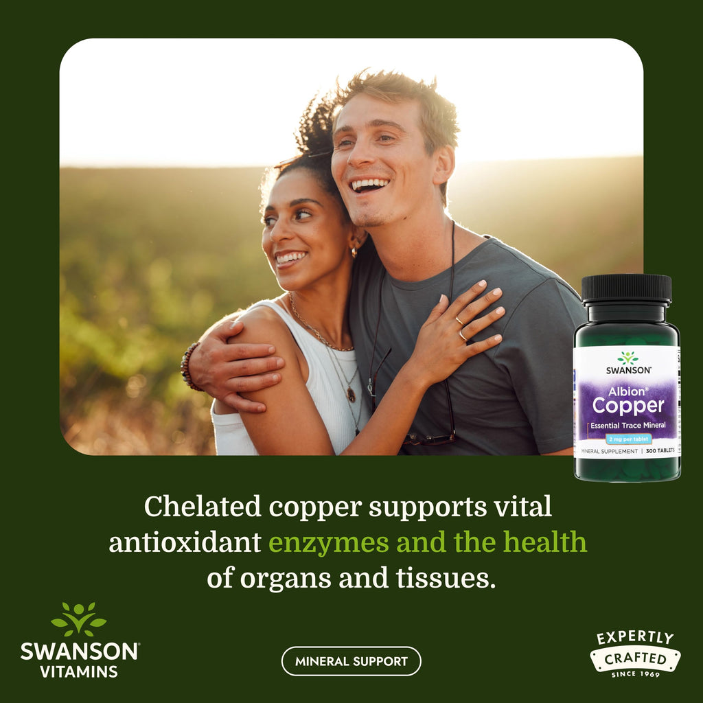 Swanson Copper Tablets Chelated 2 mg - 300 Tablets - image 2